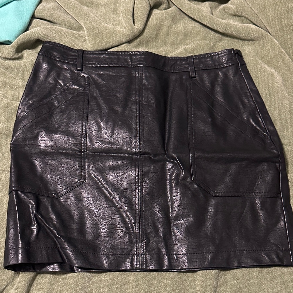 Shinestar Black Faux Leather Mini Skirt